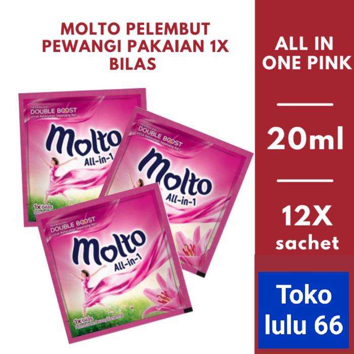 Gambar MOLTO/PEWANGI PELEMBUT PAKAIAN SACHET ALL VARIAN(isi 12 pcs/Sachet) - Pink dari TOKO LULU 66 undefined Tokopedia