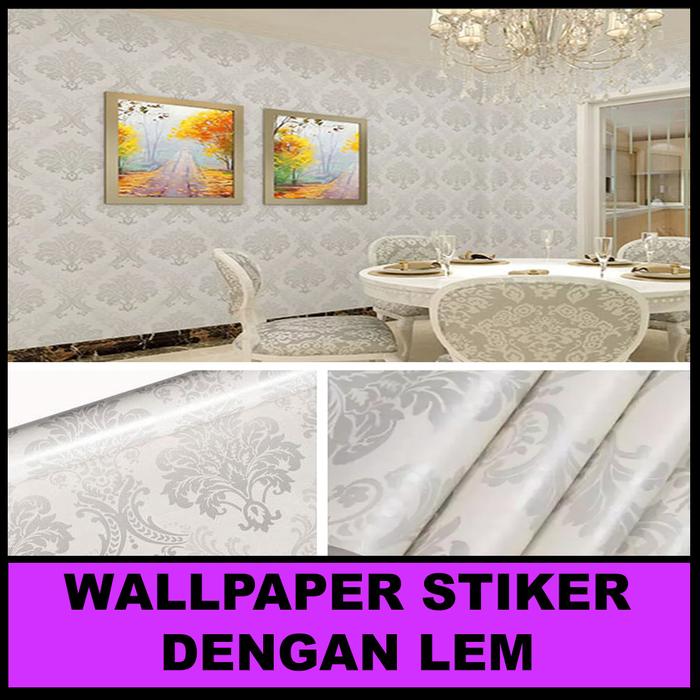 Gambar PROMO ! Paket Isi 5 Roll Wallpaper Stiker Dinding Motif Batik / HW - BATIK SILVER dari homes wallpaper undefined Tokopedia