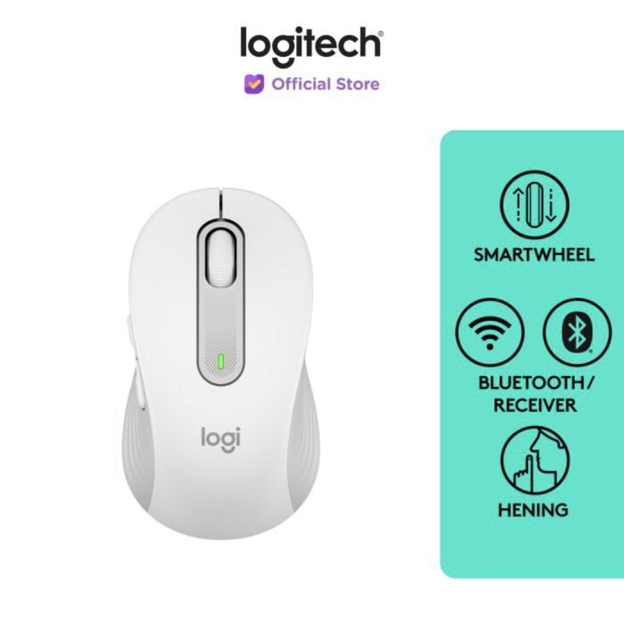 Gambar Logitech M650 Wireless + Bluetooth Silent Mouse Dual Connection - White dari Click & Go Tokopedia undefined Tokopedia