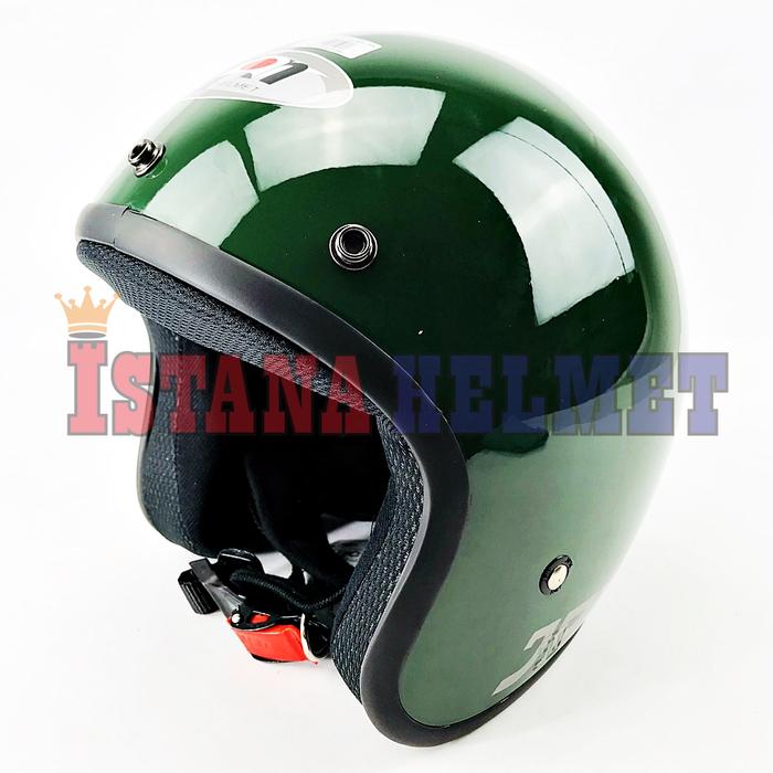 Gambar HELM BATOK JPN MODEL RETRO ARC NEW GREEN dari ISTANA HELMET Kota Bandung Tokopedia