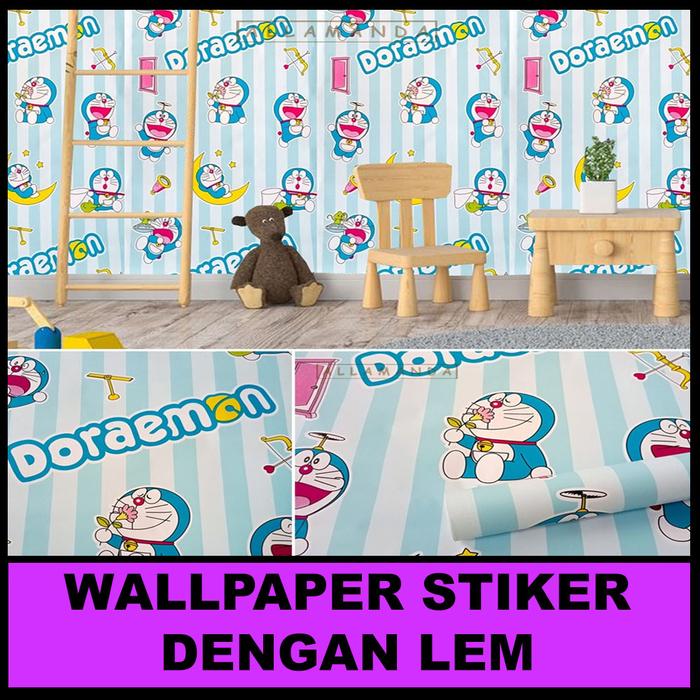 Gambar PROMO ! Paket Isi 5 Roll Wallpaper Stiker Dinding Motif Doraemon / HW - DORAEMON SALUR dari homes wallpaper undefined Tokopedia