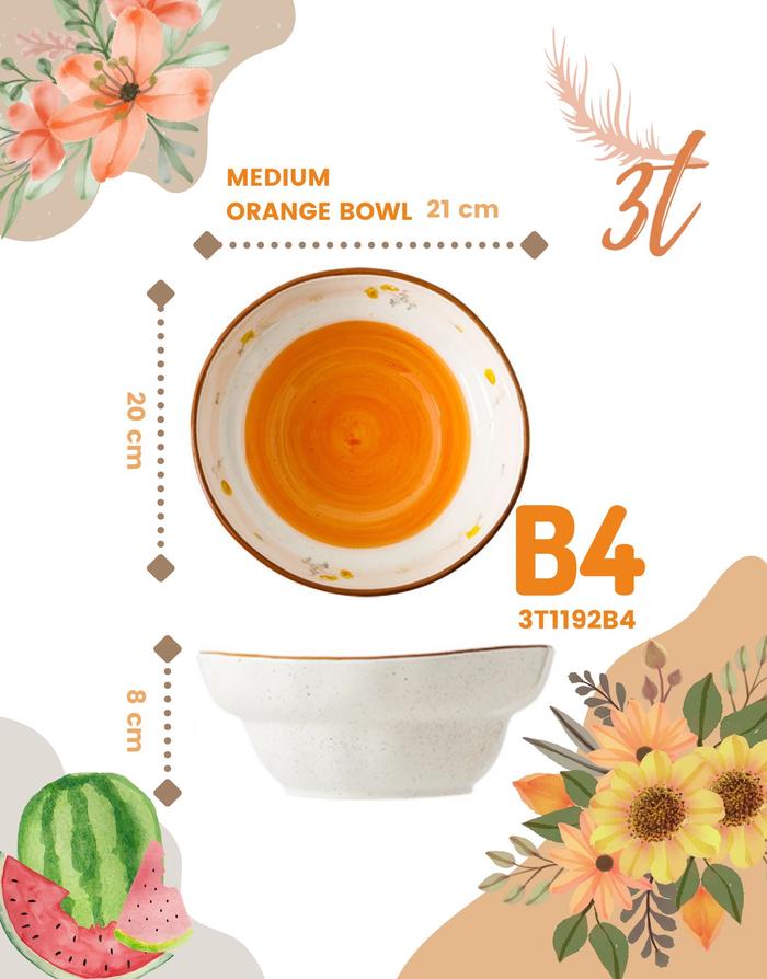 Gambar MEDIUM & LARGE Chrysant Ceramic bowl - B4 M Orange dari tri.thousandthings undefined Tokopedia