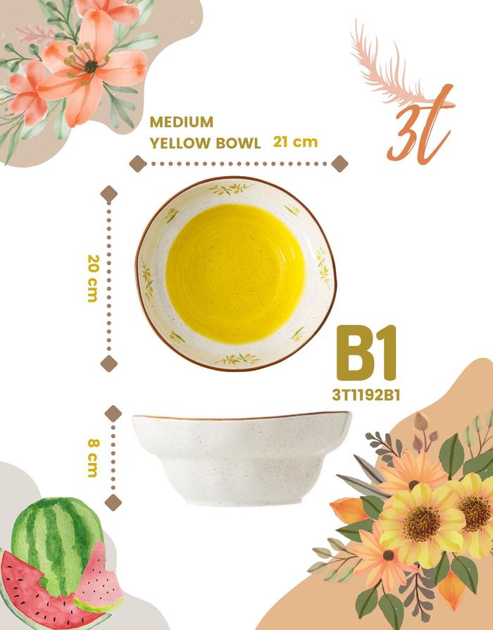 Gambar MEDIUM & LARGE Chrysant Ceramic bowl - B1 M Yellow dari tri.thousandthings undefined Tokopedia