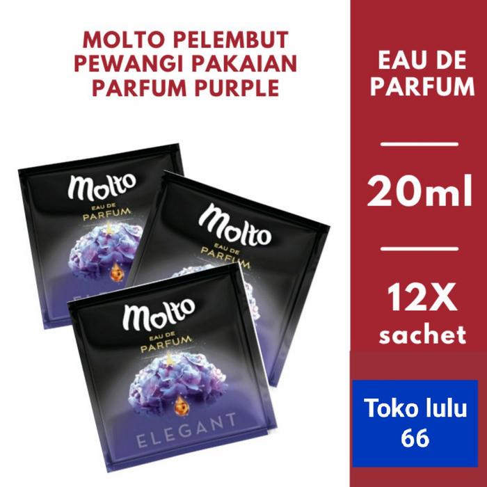 Gambar MOLTO/PEWANGI PELEMBUT PAKAIAN SACHET ALL VARIAN(isi 12 pcs/Sachet) - Ungu dari TOKO LULU 66 undefined Tokopedia
