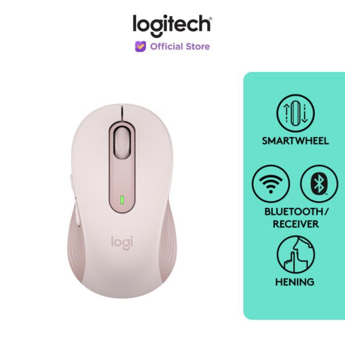 Gambar Logitech M650 Wireless + Bluetooth Silent Mouse Dual Connection - Pink dari Click & Go Tokopedia undefined Tokopedia