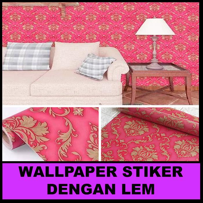 Gambar PROMO ! Paket Isi 5 Roll Wallpaper Stiker Dinding Motif Batik / HW - BATIK MERAH dari homes wallpaper undefined Tokopedia