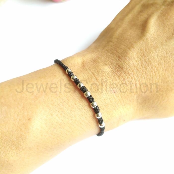 Gambar Gelang Tali Lucky 7 Bola Titanium JW280122 - Hitam dari JWStore.id undefined Tokopedia