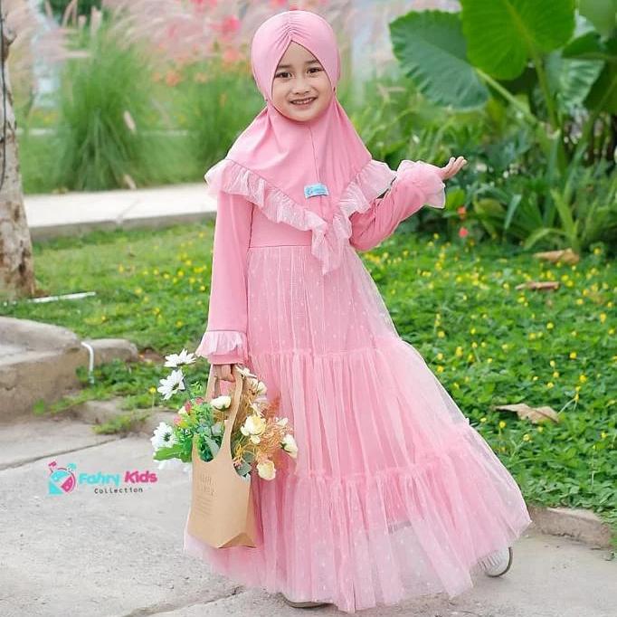 Gambar gamis thalita anak - pink, XL dari elkaba.kidzfashion undefined Tokopedia