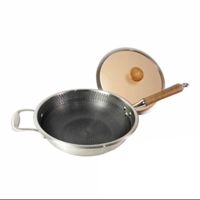 Gambar RAPA - HOMEPRO Jasper Fry Stir Wok Pan + Tutup Dan Anti Lengket - 32 TANPA BOX dari RatuMama undefined Tokopedia