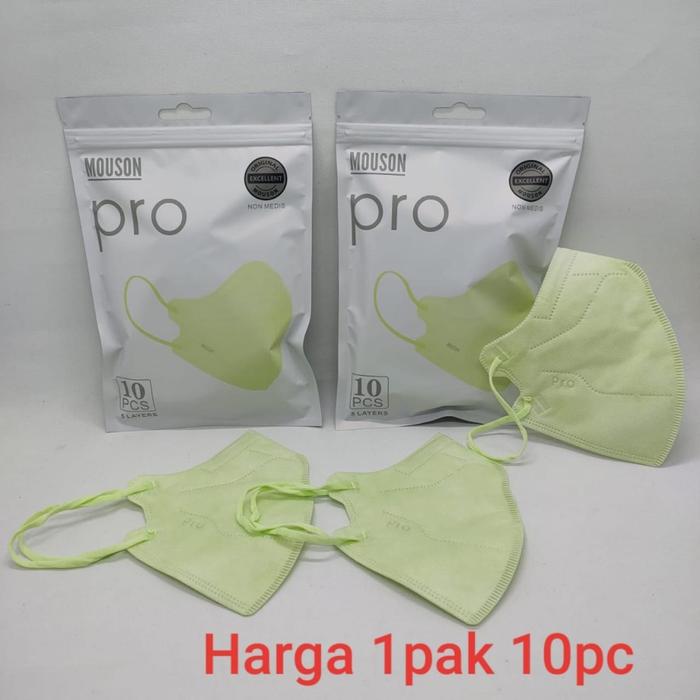 Gambar Masker MOUSON Pro Mask KN95 Duckbill KN 95 FaceMask ORIGINAL isi 10pcs - GREEN NUDE dari Kesardhani Store undefined Tokopedia