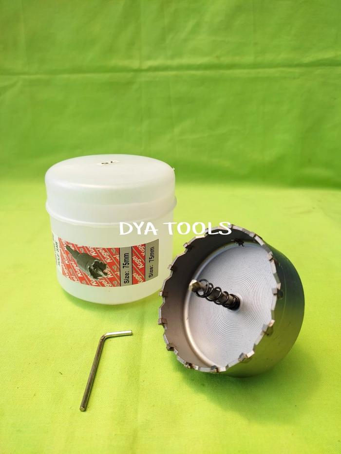 Gambar HOLE SAW TCT KUGEL 55-100 MM - MATA BOR STAINLESS STEEL ORIGINAL - 75mm dari DYA TOOLS undefined Tokopedia