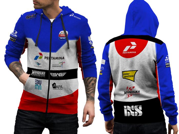 Gambar Jaket Madalika Moto GP / Jaket Pria Tema Mandalika Pertamina FullPrint - ZIPPER = ART 2, 2XL dari FikaStore undefined Tokopedia