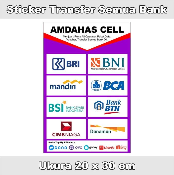 Gambar Cetak Sticker Transfer Semua Bank l Sticker l Warna Varian - Ungu dari Amdahas Galery undefined Tokopedia