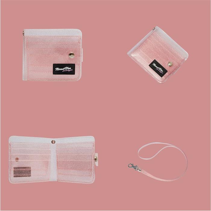 Gambar Dompet Card Holder Lipat Bening Transparan Bahan PVC untuk Kpop - Merah Muda dari Na store(halnay61_store) undefined Tokopedia