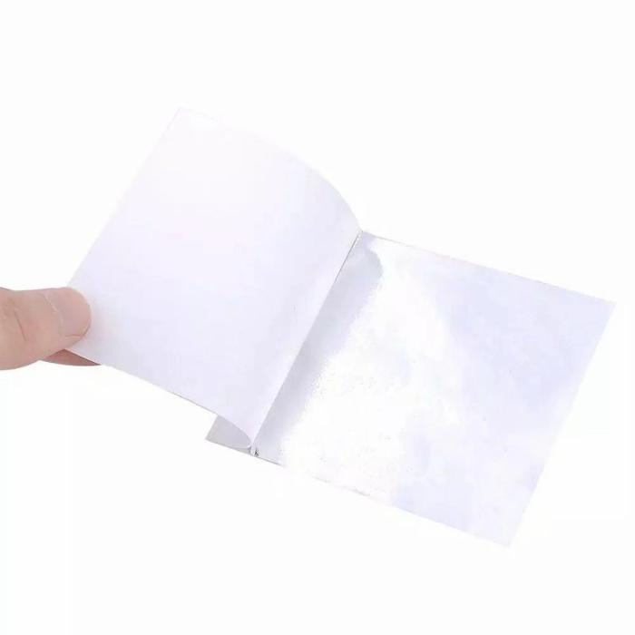 Gambar 10 Sheet Gold silver copper foil Leaf Paper DIY Craft Decor Edible - silver dari Sentral Home undefined Tokopedia