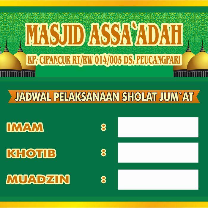 Gambar Jadwal Sholat Jumat || jadwal adzan sholat - Sholat Jum'at, 60 x 47 cm dari Apien Sticker undefined Tokopedia