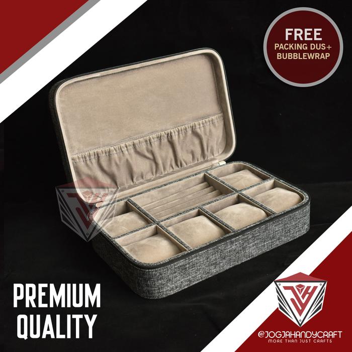 Gambar NEW PREMIUM Travel Watch Box + Tempat Cincin / Tempat Jam Tangan - Bright Maroon dari Jogja Handycraft_NEW undefined 5 Tokopedia