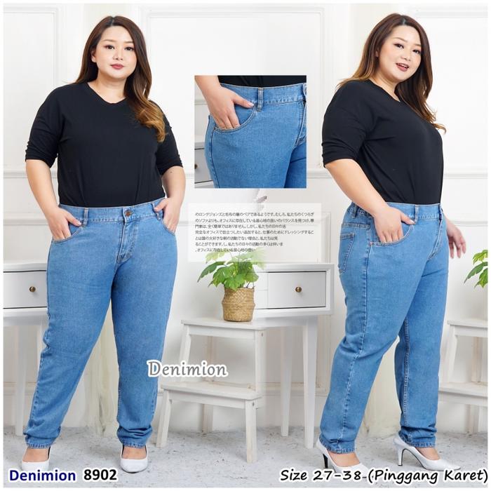 Gambar [27-38] DENIMION Celana Highwaist Boyfriend Jeans Pinggang Karet 8902 - 27-28 (INFOKAN) dari Sarang Jeans undefined Tokopedia