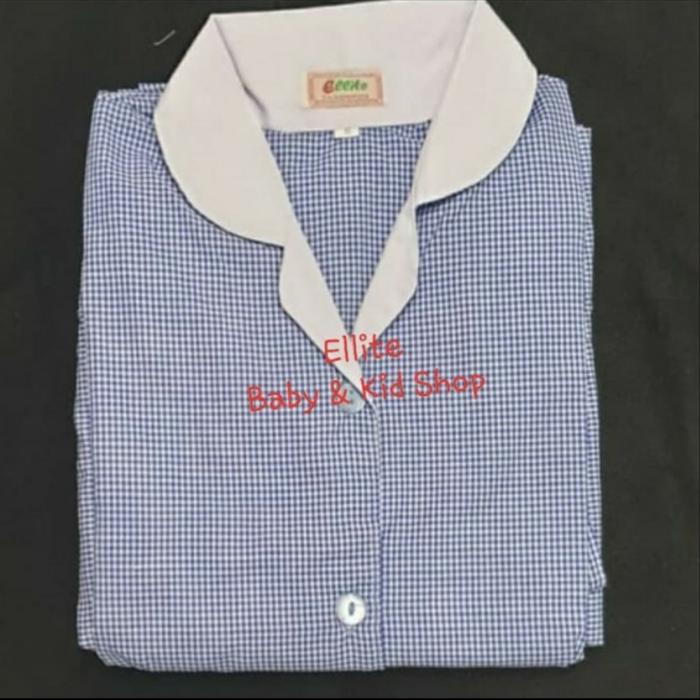 Gambar baju seragam suster motif kotak /baju pendek celana panjang - Biru, S dari Ellite Baby & Kid Shop undefined Tokopedia