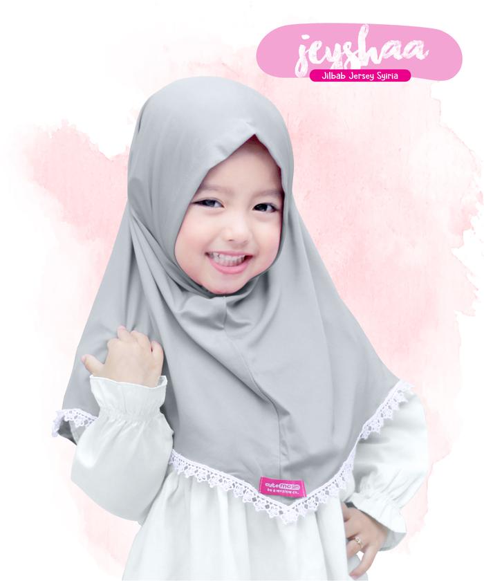 Gambar Jilbab Cutemoslem Jeyshaa- Jilbab Jersey Anak M - Abu muda, M dari Cutemoslem Store undefined Tokopedia