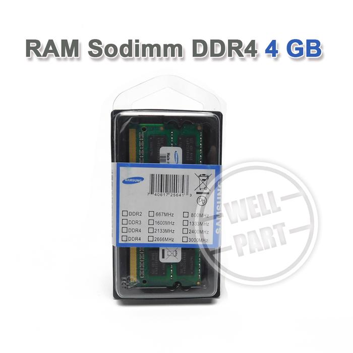Gambar Memori RAM DDR4 Sodimm Samsung Laptop Notebook 4 8 GB 2400 3200 Mhz - 4 GB 2400 MHz dari Wellpart_NEW undefined Tokopedia
