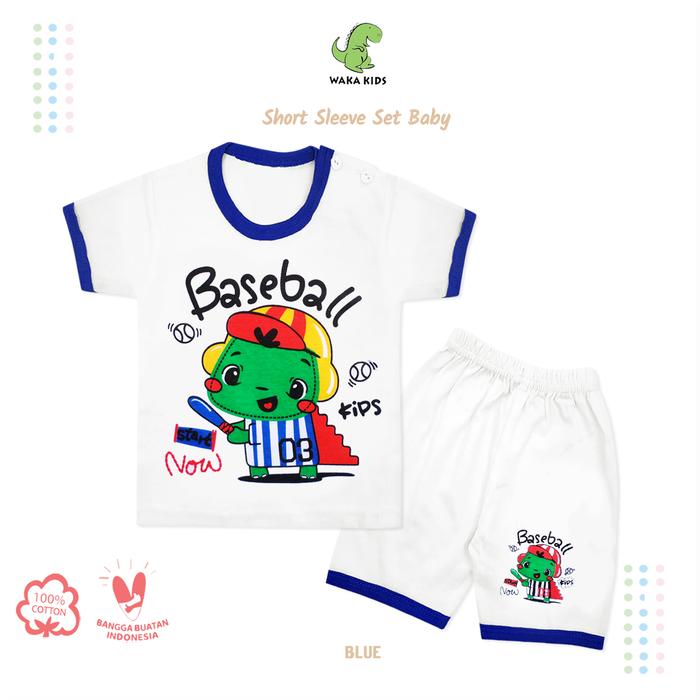 Gambar WakaKids Baju Anak Laki Laki Tangan Pendek Kaos Baseball 3067 - Biru dari Wakakids undefined Tokopedia