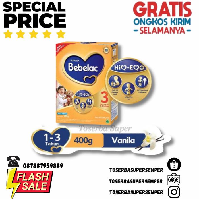 Gambar BEBELOVE 3 UNTUK ANAK USIA (1-3 TAHUN) RASA VANILLA 400G / SUSU ANAK dari toserbasupersemper undefined Tokopedia