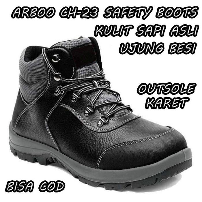 Gambar Sepatu Safety Cheetah ORI ARBOO 8023 - H - Hitam, 39 dari SafetyShoes_NEW undefined Tokopedia