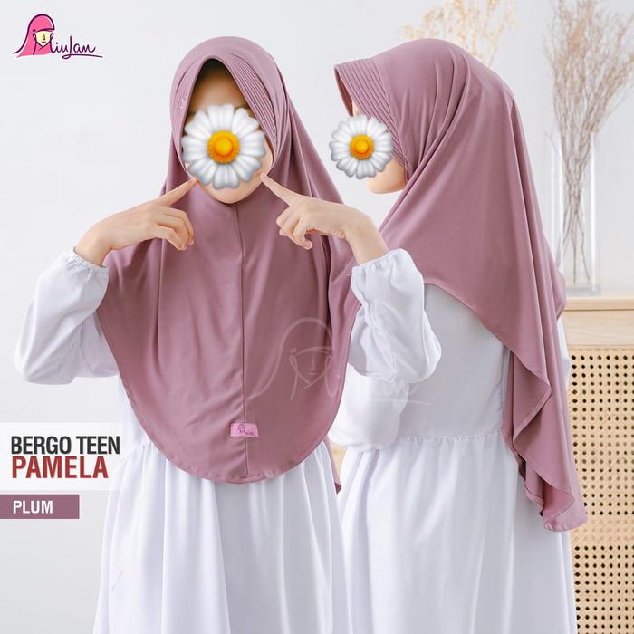 Gambar Jilbab Instan 8-12th | Bergo PAMELA Teen MiuLan | Hijab Instant Anak - Plum dari Ayasofya Hijab undefined Tokopedia