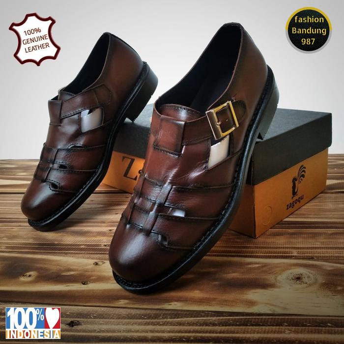 Gambar Sepatu Bapak Bapak Model Brongsong Bahan Kulit Asli Nyaman Dipakai - Cokelat, 42 dari Fashion Bandung 987 undefined Tokopedia
