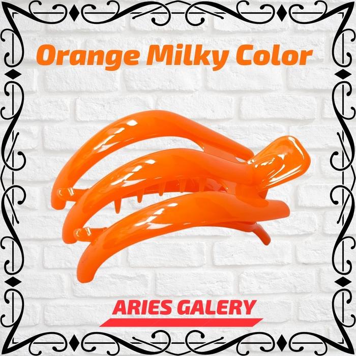 Gambar Jedai Jepit Rambut Cakar 3 Roche Color Milky / Transparan UFA - ORANGE MILKY dari ARIES GALERY undefined Tokopedia