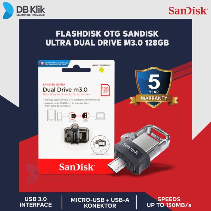 Flashdisk OTG Sandisk Ultra Dual Drive 128GB