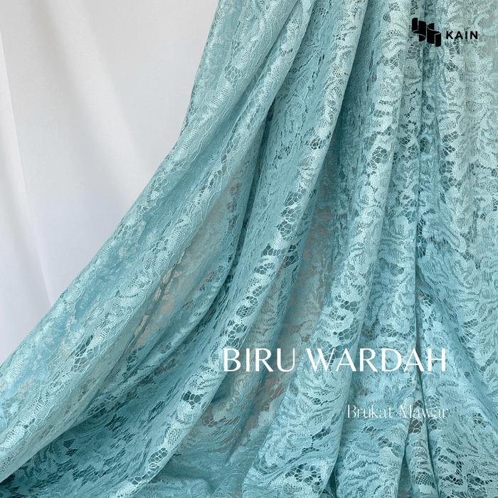 Gambar Bahan Kain Brokat Brukat Lace Mawar per 0.5 meter - Biru wardah dari Kain Textileku undefined Tokopedia