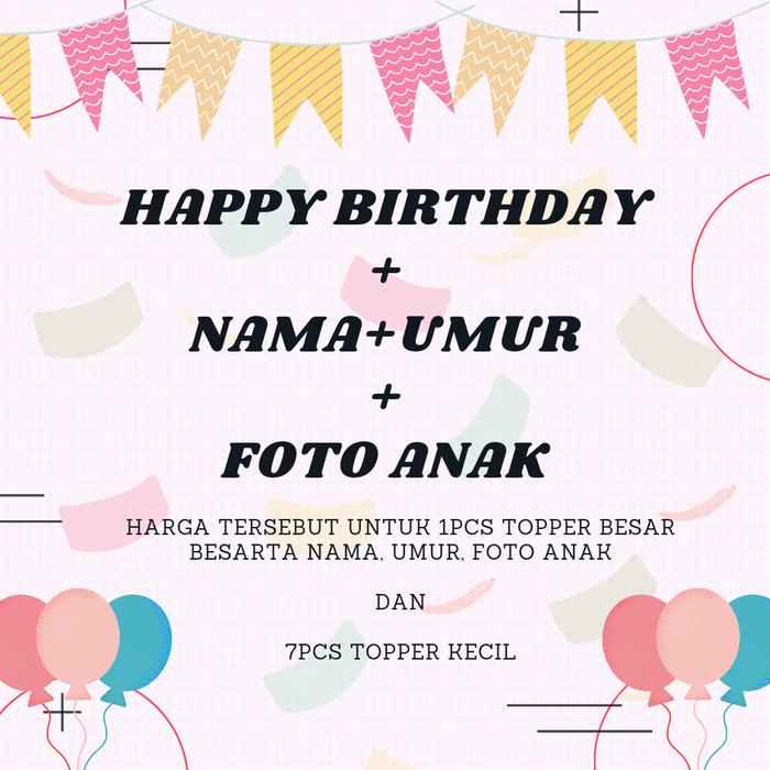 Gambar Topper cake ultah karakter LOL - HBD NMA UMUR FT dari perlengkapan ULTAH murah undefined Tokopedia