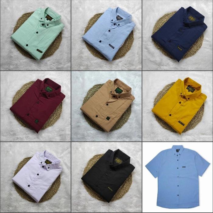 Gambar Kemeja Hitam Polos Pria Cowok Kekinian Kasual Lengan Pendek Premium - Warna acak, M dari Annawa Galery undefined Tokopedia