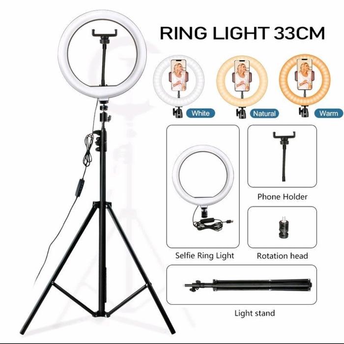 Gambar 1 SET RING LIGHT 33 CM + TRIPOD 2 METER MAKE UP VLOG LAMPU TIKTOK - TRIPOD 2M dari JJ ACC HP undefined Tokopedia