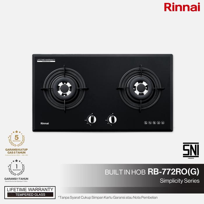 Gambar Rinnai RB-772RO(G) Kompor Tanam Gas Built In Hob RB 772RO G dari Alpha Edison undefined Tokopedia