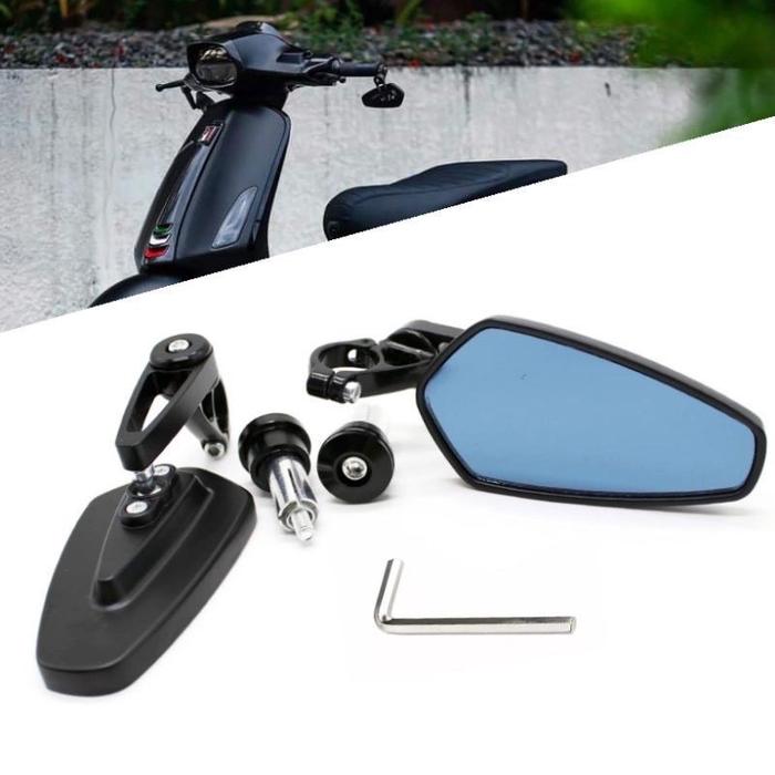 Gambar Spion Jalu Stang Setang Mirror Model Oval Rizoma Universal Motor - Hitam dari AMS variasi_NEW undefined 4 Tokopedia