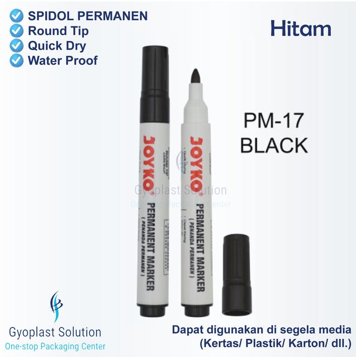 Gambar Permanent Marker Spidol Permanen Sepidol Round Tip Hitam/ Biru/ Merah - Hitam dari Gyoplast Solution undefined Tokopedia