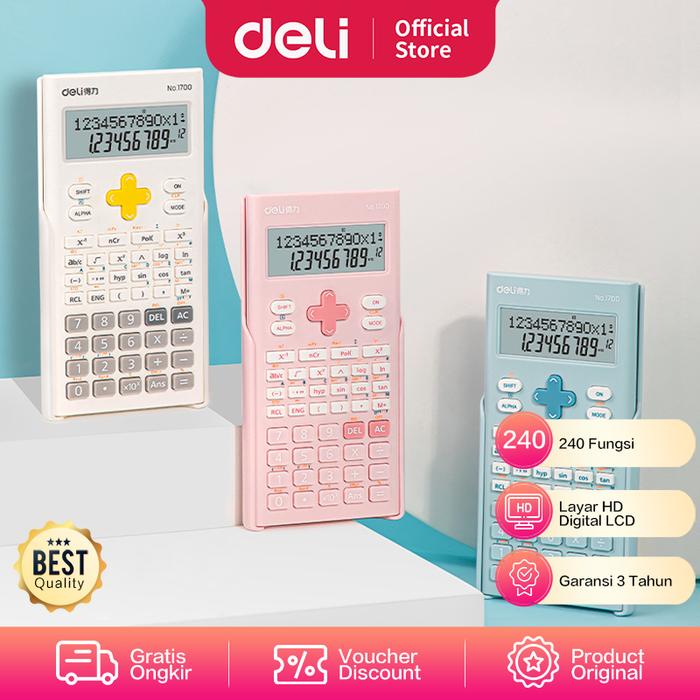 Gambar Deli Scientific Calculator/ Kalkulator Ilmiah 12 Digit 240 Fungsi 1700 - Putih dari Deli Stationery Indonesia undefined Tokopedia
