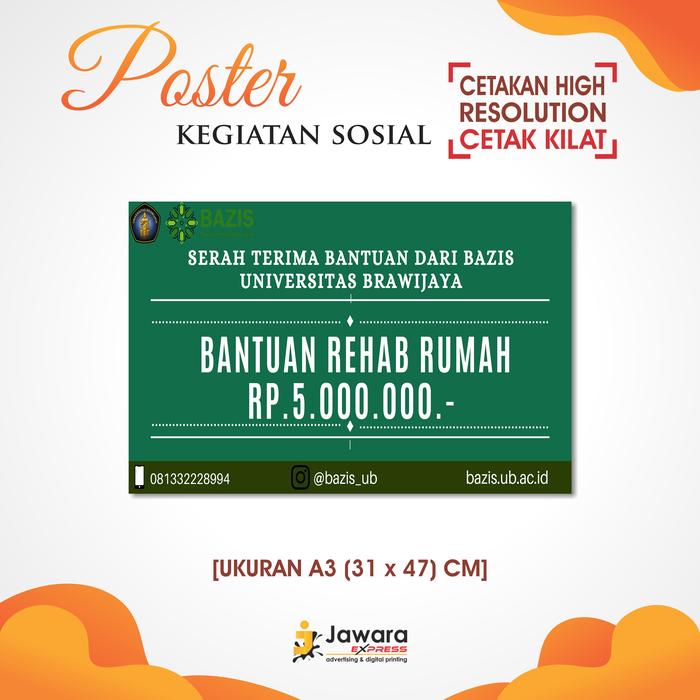 Gambar CETAK POSTER KEGIATAN SOSIAL CUSTOM UKURAN A3 FREEDESIGN dari Jawara Express Printing undefined Tokopedia