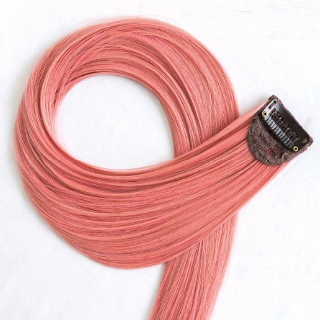 Gambar PART 3A : HIGHLIGHT WIG / HAIR CLIP ON / EXTENTION LURUS 50 - 60CM - smoke pink, 2 clip on dari deobuffy undefined Tokopedia