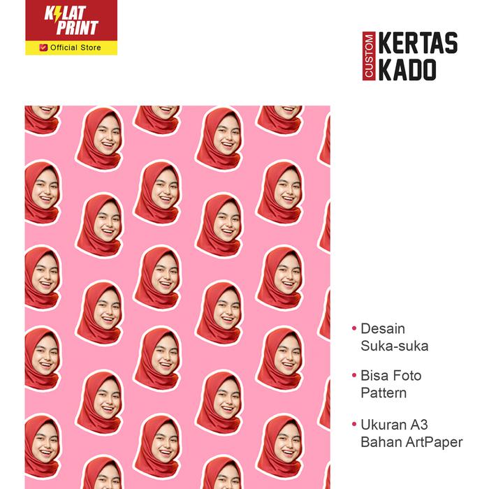 Gambar Custom Kertas Kado Hadiah Gambar Suka-Suka Pattern - A3 AP (Glossy) dari KILAT PRINT undefined Tokopedia