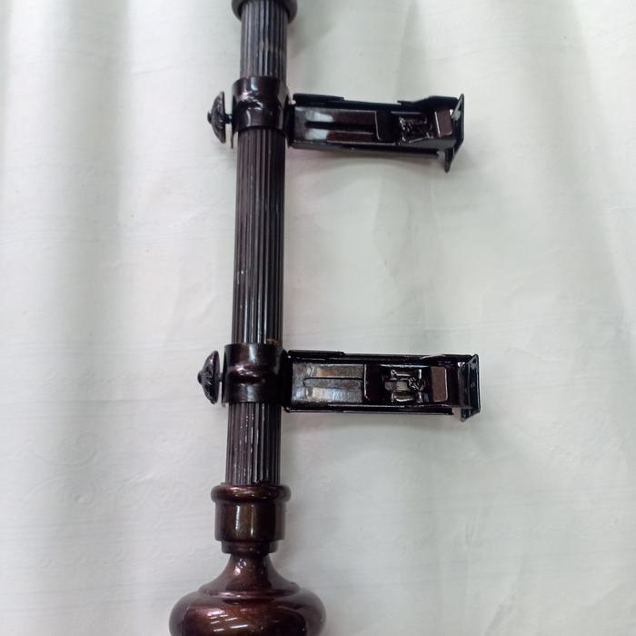 Gambar rel gorden - tiang hordeng double fitrase uk 150cm - hitam polos, 50cm dari central jaya cikampek undefined Tokopedia