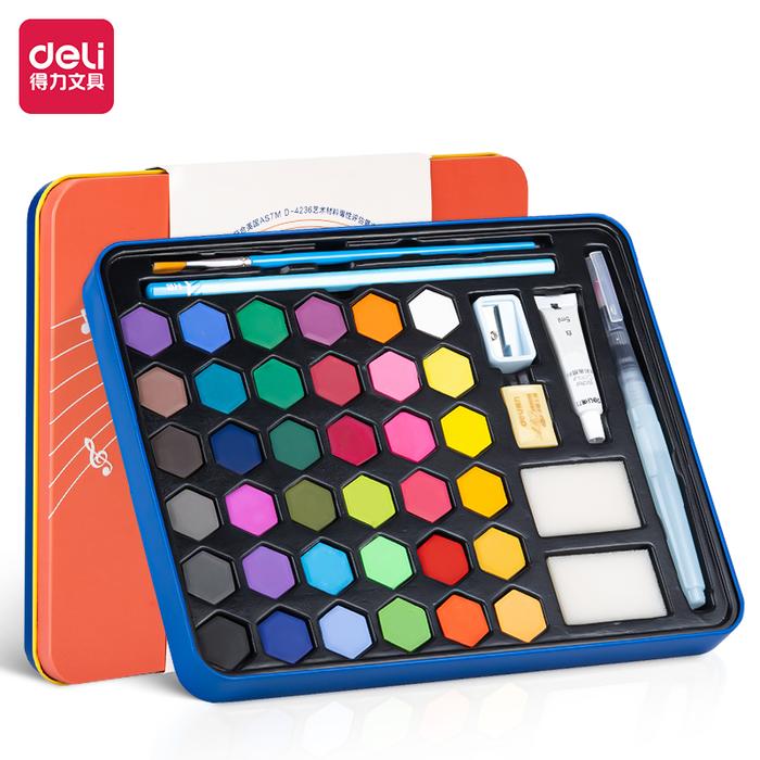 Gambar Deli Solid Watercolor Paint / Set Cat Air Padat Warna Terang 73936-X - 36 pcs dari Deli Stationery Indonesia undefined Tokopedia