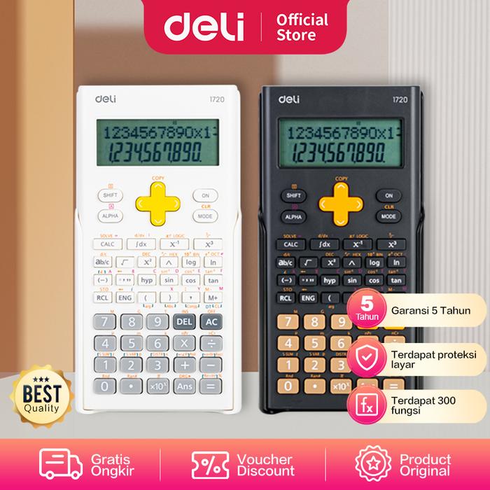 Gambar Deli Scientific Calculator / Kalkulator Ilmiah 300 fungsi E1720 - Putih dari Deli Stationery Indonesia undefined Tokopedia
