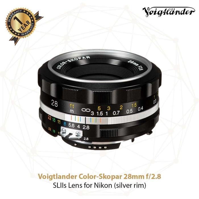 Gambar Voigtlander Lens 28mm f2.8 SL-II S AIS Color Skopar for Nikon AIS - Silver dari Voigtlander Indonesia undefined Tokopedia