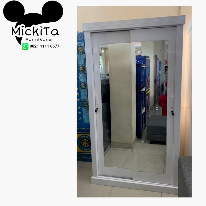 Gambar Lemari pakaian baju 2 pintu sliding door full kaca duco dari MickiTa furniture undefined Tokopedia