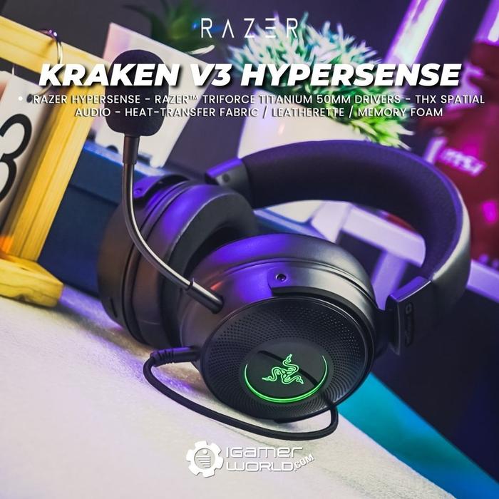 Promo Razer Kraken V3 HyperSense Wired USB Gaming Headset with Haptic  Techno - Jakarta Pusat - igamerworld | Tokopedia