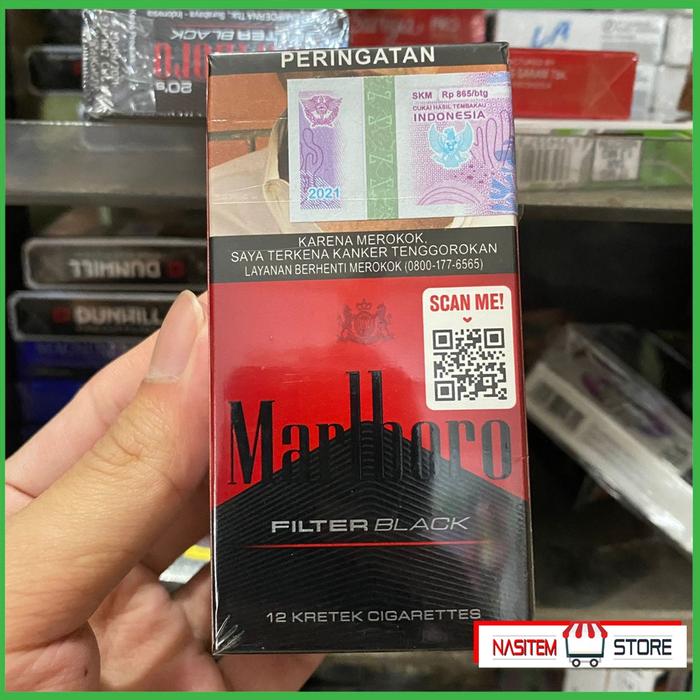 Jual ROKOK MARLBORO FILTER BLACK CIGARETTES (KECIL) - 1 BUNGKUS ISI 12 ...